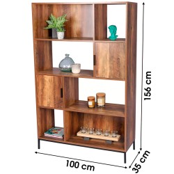 Estante JOYA com 2 portas - Nogueira