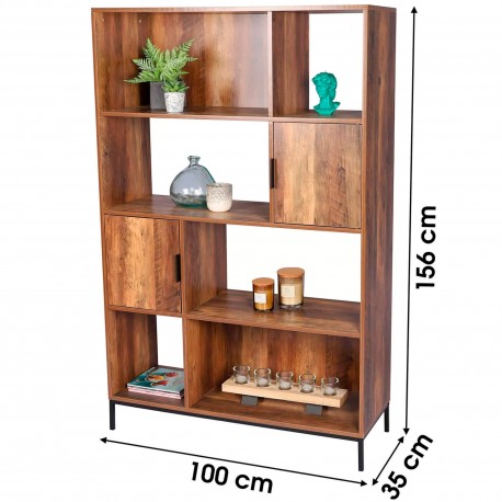 Estante JOYA com 2 portas - Nogueira