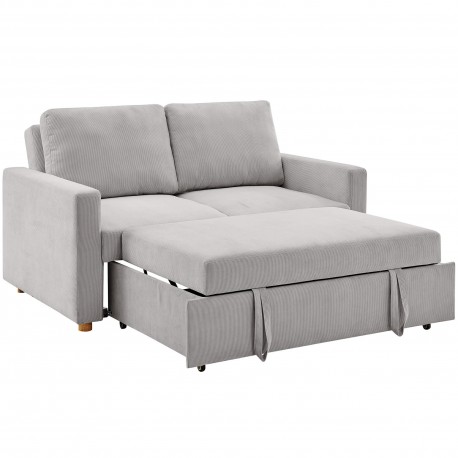 Sofá de 2 lugares GIGI com cama - cinzento claro Sofá de 2 lugares GIGI com cama - cinzento claro