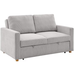 Sofá de 2 lugares GIGI com cama - cinzento claro