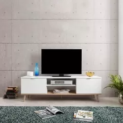 Móvel TV GOTEBORG - branco e carvalho