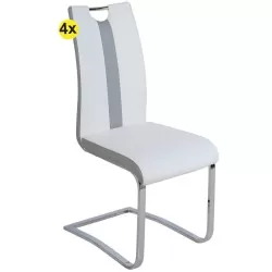 Pack 4 cadeiras NATALIA II (branco e cinza) - Packs de Cadeiras