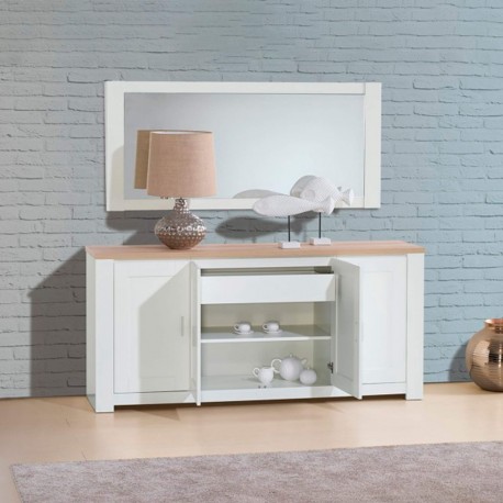 Aparador FLORENÇA - branco e carvalho Aparador FLORENÇA - branco e carvalho