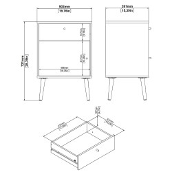 Pack 2 mesas de cabeceira BODO (branco) - Bedside Tables