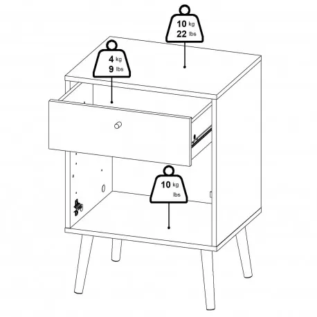 Pack 2 mesas de cabeceira BODO (branco) - Bedside Tables