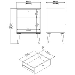 Pack 2 mesas de cabeceira BODO (cinzento) - Bedside Tables