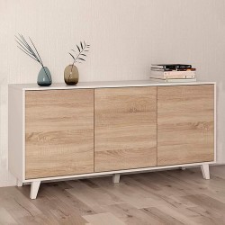 Aparador ZIKO - branco e carvalho