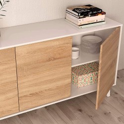 Aparador ZIKO - branco e carvalho