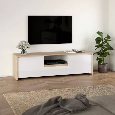 Móvel TV NEXT - carvalho e branco