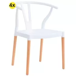 Pack 4 cadeiras WISH (branco) - Packs de Cadeiras