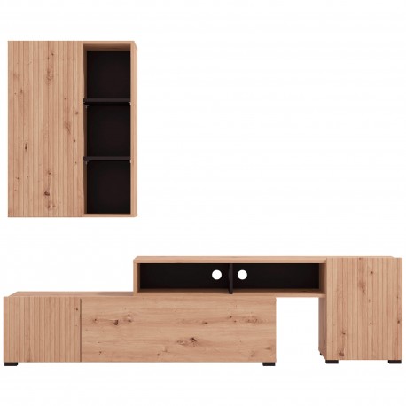 Estante TV BALOS - carvalho artesanato e branco Estante TV BALOS - carvalho artesanato e branco