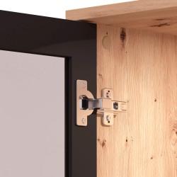 Vitrine MAYENNE - carvalho artesanato e preto