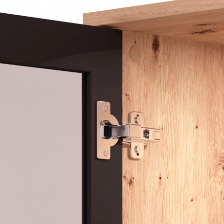 Vitrine MAYENNE - carvalho artesanato e preto