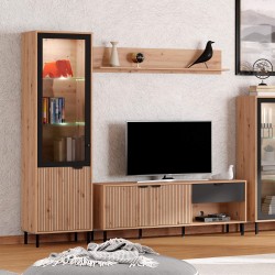 Vitrine MAYENNE - carvalho artesanato e preto