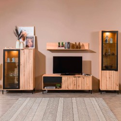 Elemento bar MAYENNE - carvalho artesanato e preto Elemento bar MAYENNE - carvalho artesanato e preto