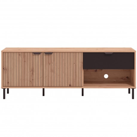 Móvel TV MAYENNE (150cm) - carvalho artesanto e preto