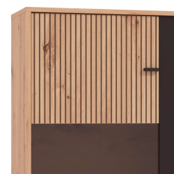 Estante TV AVIGNON - carvalho artesanto e preto