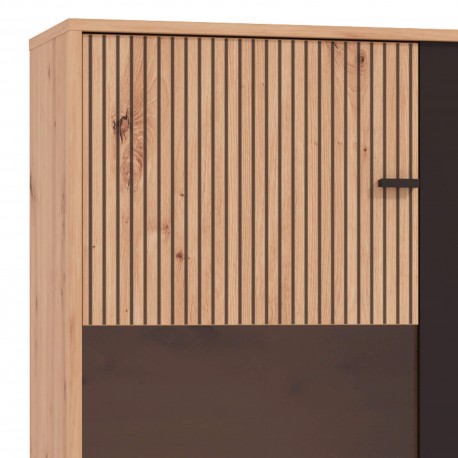 Estante TV AVIGNON - carvalho artesanto e preto