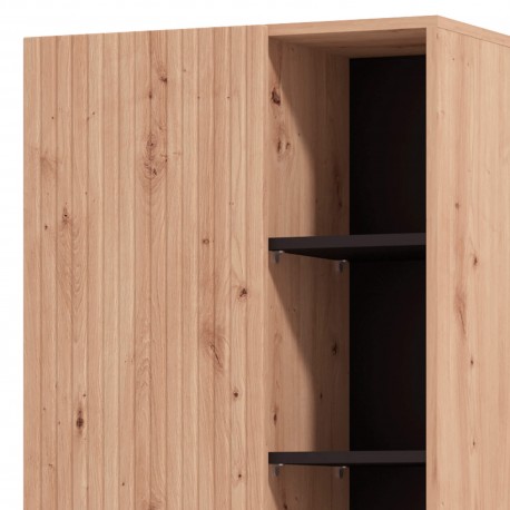 Estante TV BALOS com 3 elementos - Carvalho Artesanato e Preto Estante TV BALOS com 3 elementos - Carvalho Artesanato e Preto