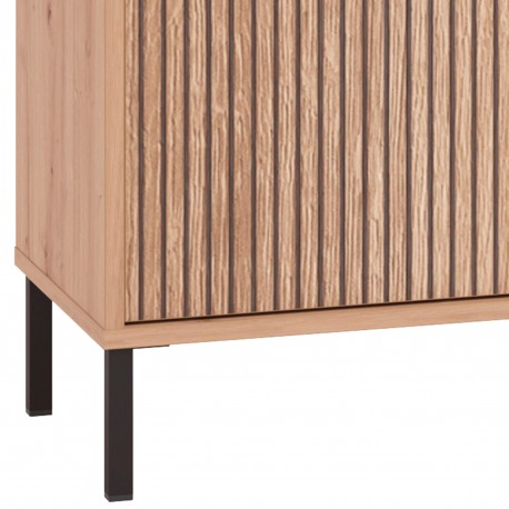 Móvel TV MAYENNE (150cm) - carvalho artesanto e preto