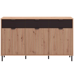 Aparador MAYENNE - carvalho artesanato e preto