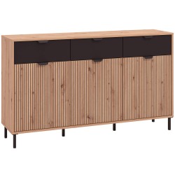 Aparador MAYENNE - carvalho artesanato e preto