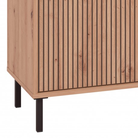 Aparador MAYENNE - carvalho artesanato e preto