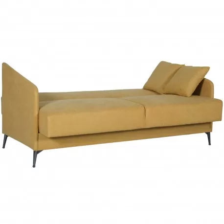 Sofa cama MINELLI com baú - amarelo mostarda