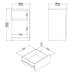 Mesa de cabeceira NEW MATRIX 1 porta e 1 gaveta - Bedside Tables