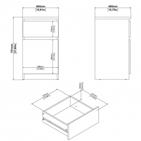 Pack 2 mesas cabeceira NEW MATRIX - Bedside Tables