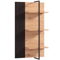 Estante suspensa VANDEA com 3 prateleiras - Carvalho artesanato e Preto Mate