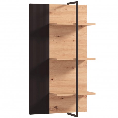 Estante suspensa VANDEA com 3 prateleiras - Carvalho artesanato e Preto Mate