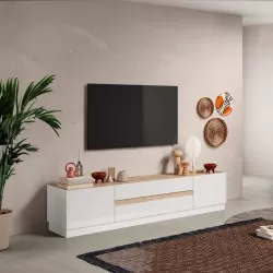 Móvel TV FANTASY - branco e carvalho