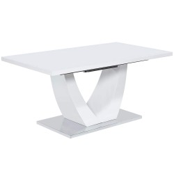 Mesa extensível FANCY (160-200 cm) - branco e carvalho