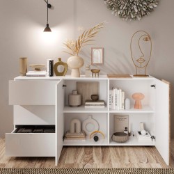 Aparador VENUS - branco e carvalho Aparador VENUS - branco e carvalho