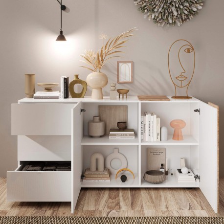 Aparador VENUS - branco e carvalho Aparador VENUS - branco e carvalho