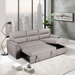 Sofa Chaise Lounge Reversivel ALMIRA c/cama e Bau - Sofas with Chaise Longue