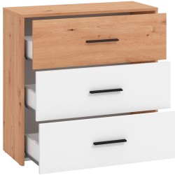Cómoda VARADERO - carvalho artesanato e branco
