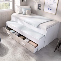 Cama compacta com gaveta PENA-carvalho Cama compacta com gaveta PENA-carvalho