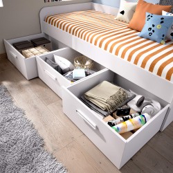 Cama de solteiro MEKA - branco Cama de solteiro MEKA - branco