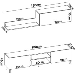 Móvel TV HUNGRIA - TV furniture and shelves