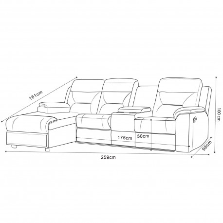 Sofa de canto NAMIE relax - Sofas with Chaise Longue