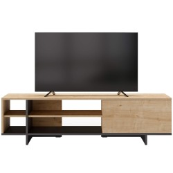 Móvel TV CEQUOIA 160 cm preto e carvalho Móvel TV CEQUOIA 160 cm preto e carvalho