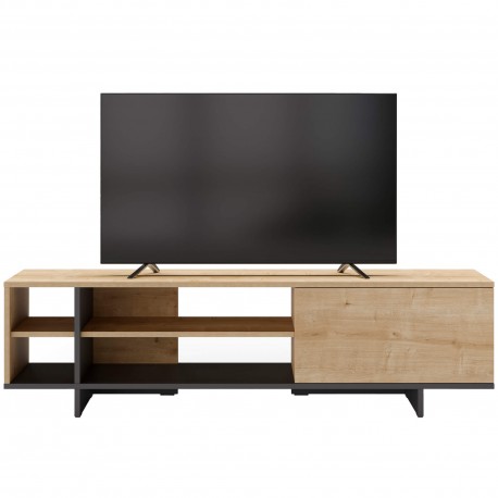 Móvel TV CEQUOIA 160 cm preto e carvalho Móvel TV CEQUOIA 160 cm preto e carvalho