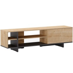 Móvel TV CEQUOIA 160 cm preto e carvalho