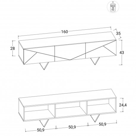 Móvel TV CONNIE - TV furniture and shelves