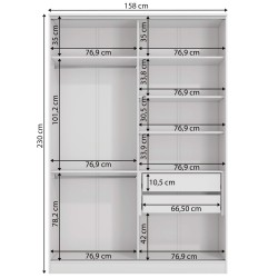 Roupeiro STONE (230cm) - Closet with Running Doors