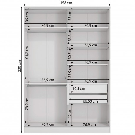 Roupeiro STONE (230cm) - Closet with Running Doors