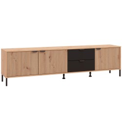 Móvel TV MAYENNE 208 cm carvalho artesanato e antracite Móvel TV MAYENNE 208 cm carvalho artesanato e antracite