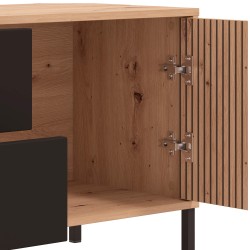 Móvel TV MAYENNE 157 cm carvalho artesanato e antracite Móvel TV MAYENNE 157 cm carvalho artesanato e antracite